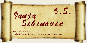 Vanja Sibinović vizit kartica